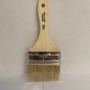 A 3 inch 76.2 mm paint brush with wooden handle