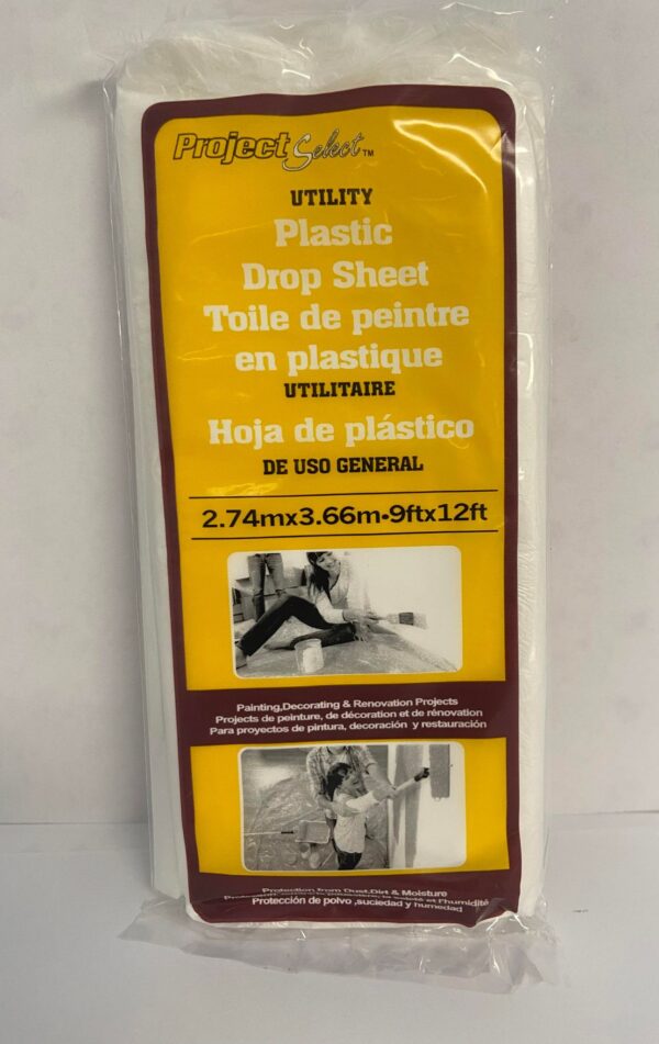 A utility plastic drop sheet for painting