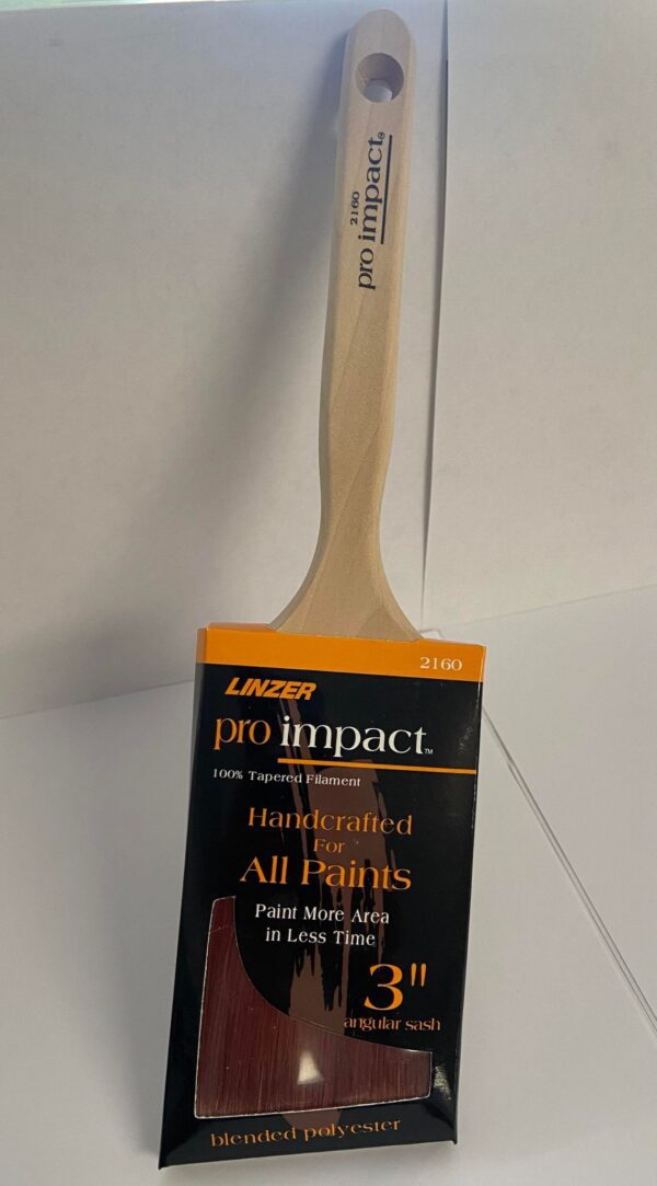 A 3 inch paint brush with wooden handle