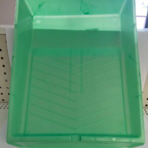 Top view of a green paint tray