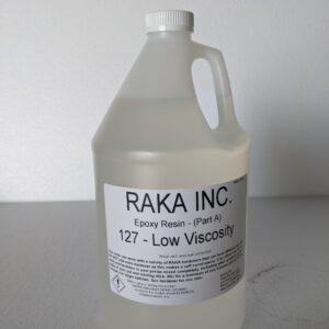 A bottle of 127 low viscosity epoxy resin