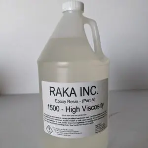 A bottle of 1500 high viscosity epoxy resin