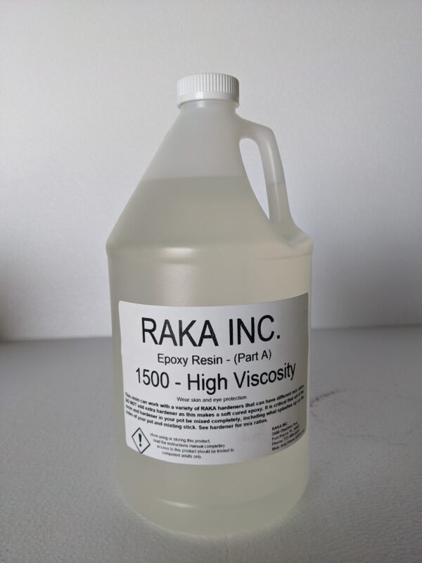 A bottle of 1500 high viscosity epoxy resin