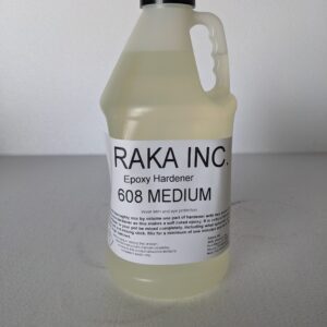 A bottle of 608 medium epoxy hardener