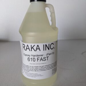 A bottle of 610 fast epoxy hardener