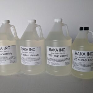 4 bottles of low, medium, high and non blush epoxy