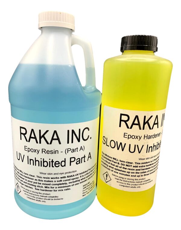 2 bottles of RAKA inc.epoxy resin and hardener